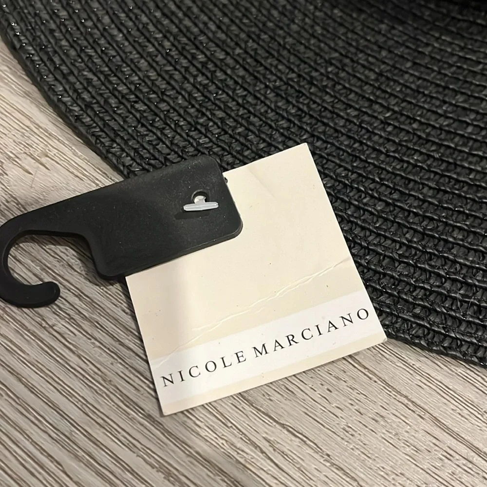 NWT Bonjour black straw hat